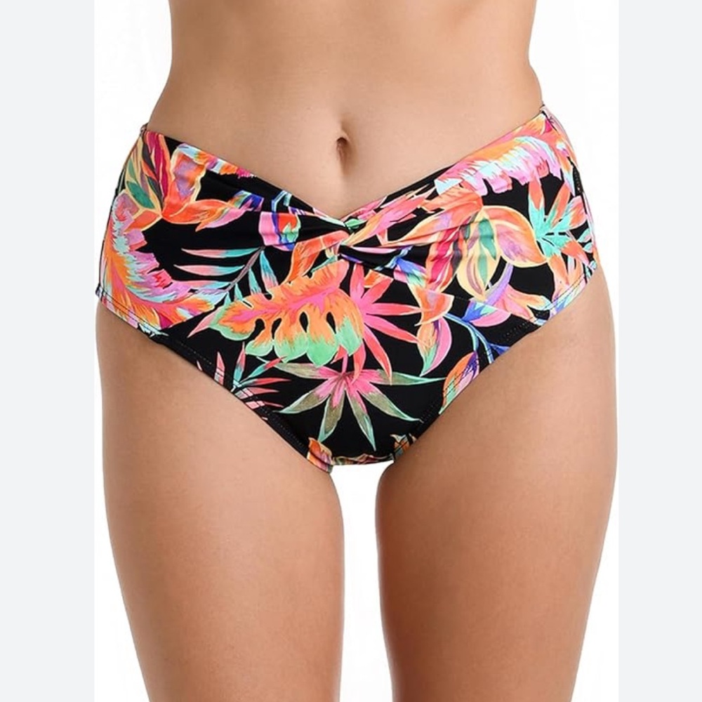 La Blanca Women's Best Escape Shirred Band Hipster Bikini Bottom Size 12 NEW